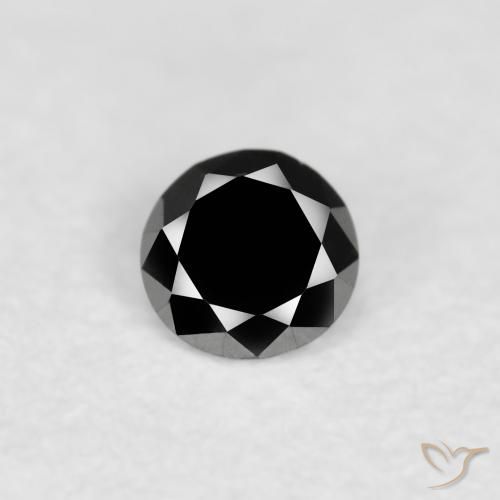 0.08ct Natural Negro Diamante, Redondo, Opaco