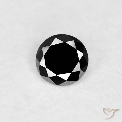 0.06ct Natural Negro Diamante, Redondo, Opaco