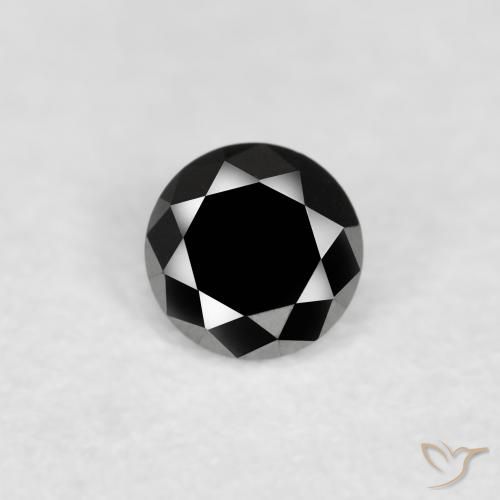 0.11ct Natural Negro Diamante, Redondo, Opaco