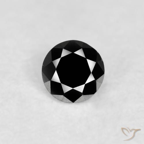 0.09ct Natural Negro Diamante, Redondo, Opaco