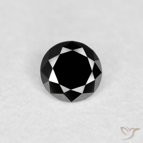 0.06ct Natural Negro Diamante, Redondo, Opaco