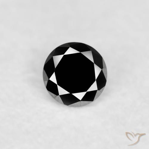 0.02ct Natural Negro Diamante, Redondo, Opaco