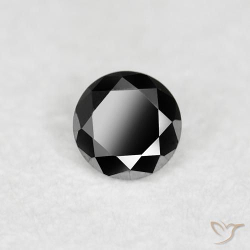 Diamante Negro natural de 0.02 ct, Redondo, Opaco