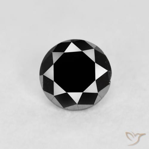 0.09ct Natural Negro Diamante, Redondo, Opaco