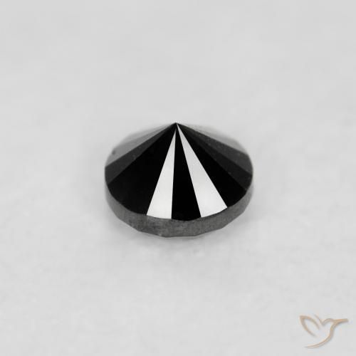 Diamante Negro natural de 0.03 ct, Redondo, Opaco
