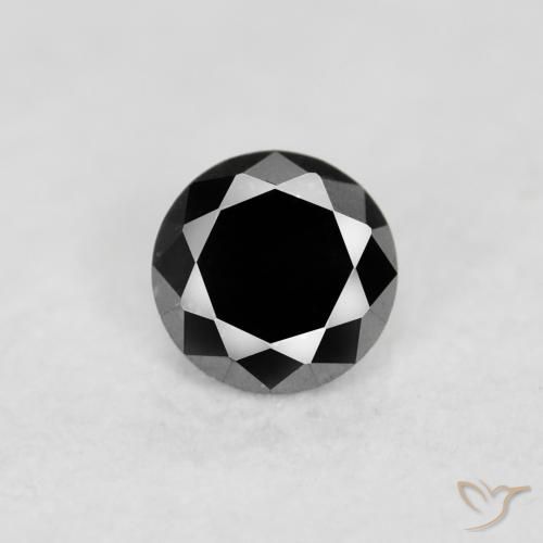 0.04ct Natural Negro Diamante, Redondo, Opaco