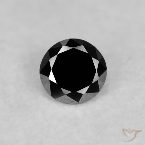 0.03ct Natural Negro Diamante, Redondo, Opaco
