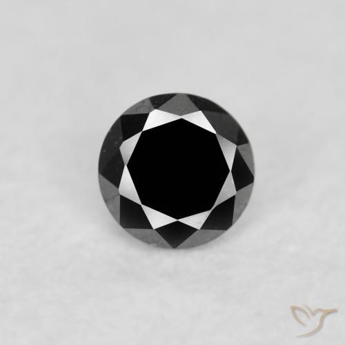 0.04ct Natural Negro Diamante, Redondo, Opaco