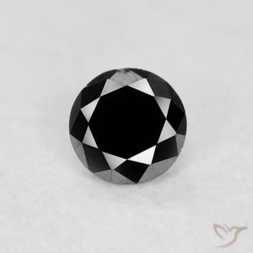 0.04ct Natural Negro Diamante, Redondo, Opaco