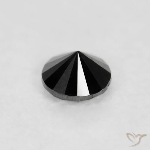Diamante Negro natural de 0.04 ct, Redondo, Opaco