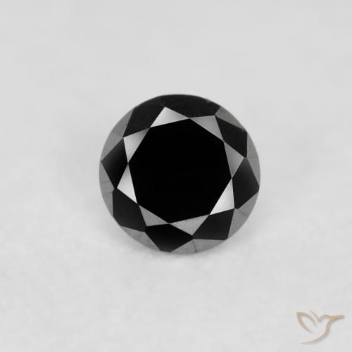0.05ct Natural Negro Diamante, Redondo, Opaco