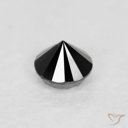 Diamante Negro natural de 0.05 ct, Redondo, Opaco
