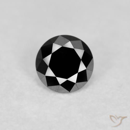 0.12ct Natural Negro Diamante, Redondo, Opaco