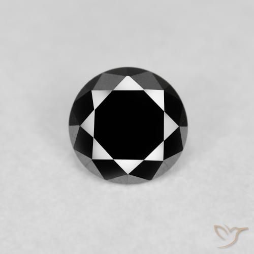 0.12ct Natural Negro Diamante, Redondo, Opaco