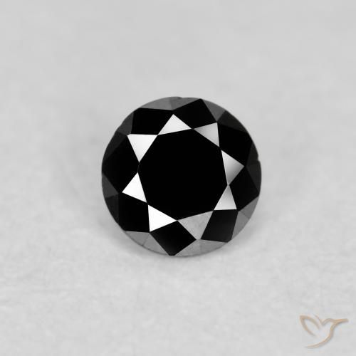0.07ct Natural Negro Diamante, Redondo, Opaco