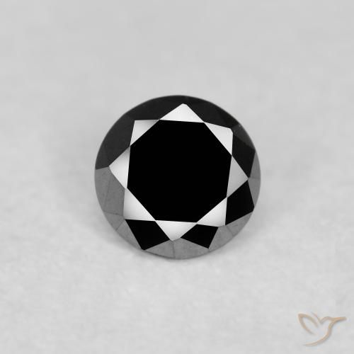 0.12ct Natural Negro Diamante, Redondo, Opaco