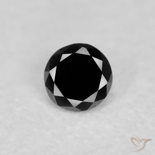 0.05ct Natural Negro Diamante, Redondo, Opaco