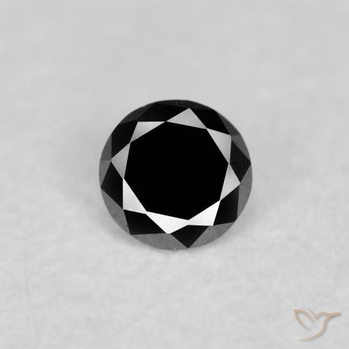 0.04ct Natural Negro Diamante, Redondo, Opaco