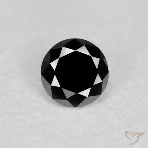 0.06ct Natural Negro Diamante, Redondo, Opaco