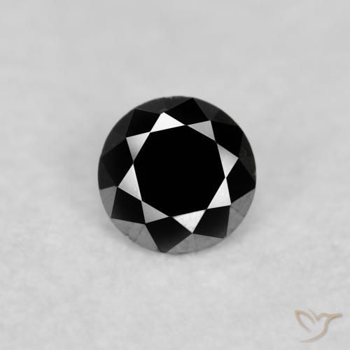 0.05ct Natural Negro Diamante, Redondo, Opaco