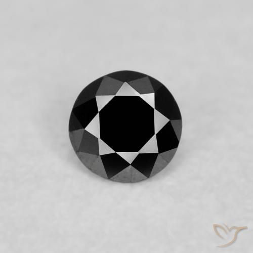 0.05ct Natural Negro Diamante, Redondo, Opaco