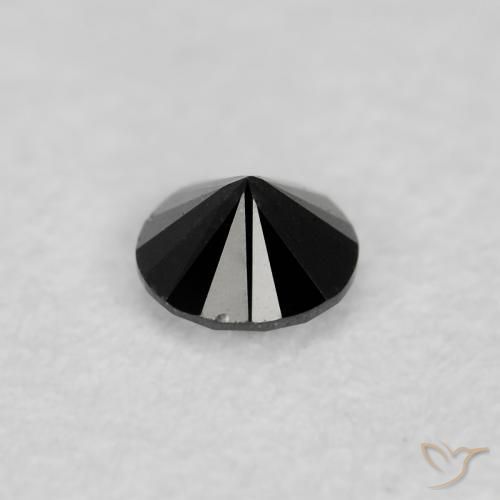 Diamante Negro natural de 0.05 ct, Redondo, Opaco