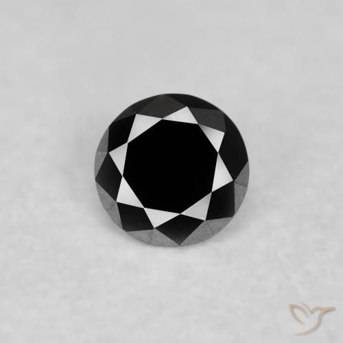0.06ct Natural Negro Diamante, Redondo, Opaco