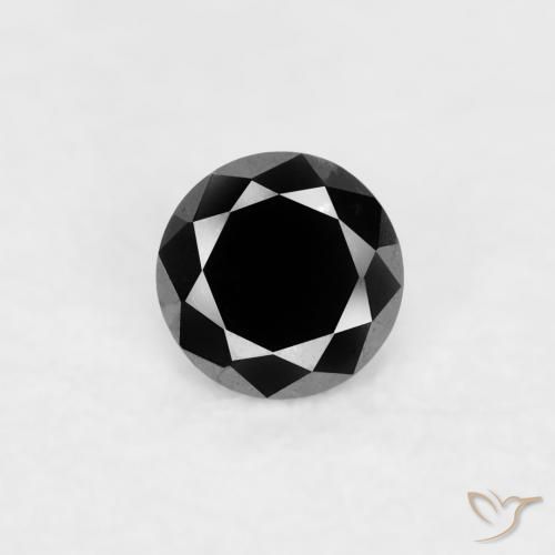 0.03ct Natural Negro Diamante, Redondo, Opaco