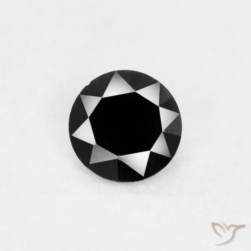 0.03ct Natural Negro Diamante, Redondo, Opaco