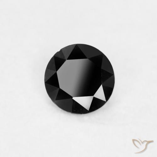 Diamante Negro natural de 0.03 ct, Redondo, Opaco