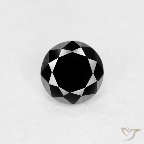 0.03ct Natural Negro Diamante, Redondo, Opaco