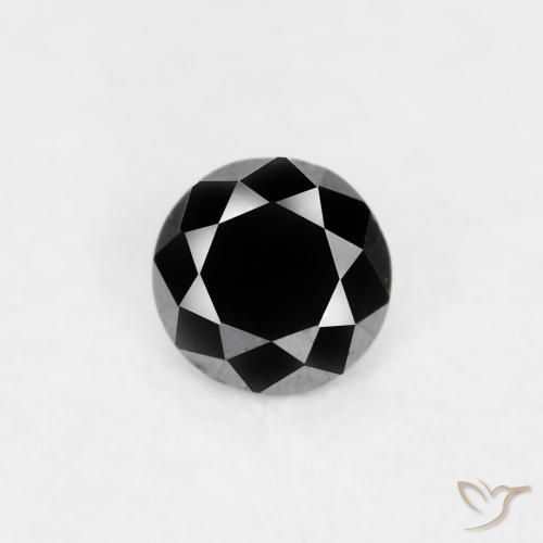 0.03ct Natural Negro Diamante, Redondo, Opaco