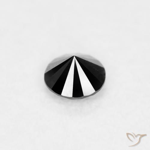 Diamante Negro natural de 0.03 ct, Redondo, Opaco