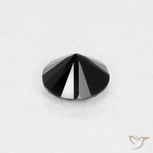 Diamante Negro natural de 0.03 ct, Redondo, Opaco