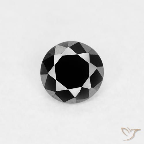 0.04ct Natural Negro Diamante, Redondo, Opaco