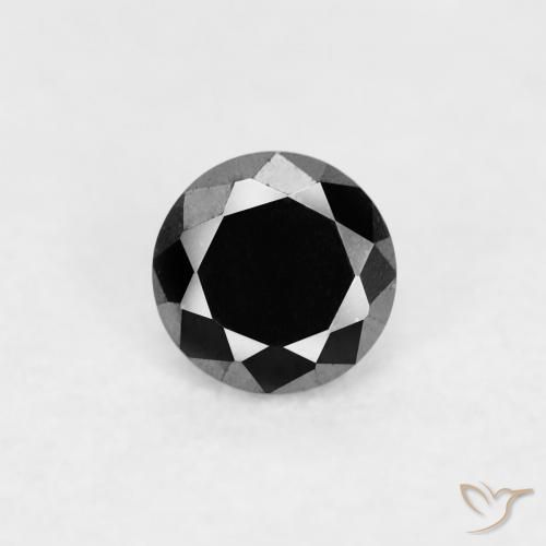 0.06ct Natural Negro Diamante, Redondo, Opaco