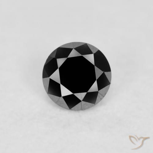 0.09ct Natural Negro Diamante, Redondo, Opaco