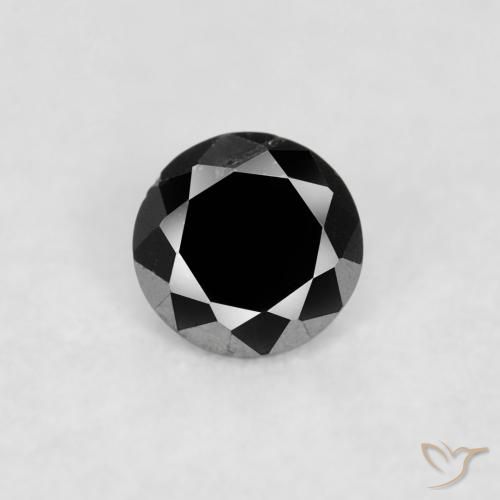 0.04ct Natural Negro Diamante, Redondo, Opaco