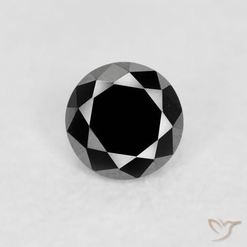 0.06ct Natural Negro Diamante, Redondo, Opaco