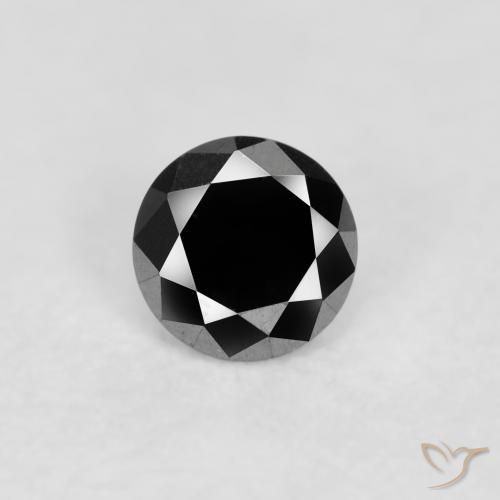 0.10ct Natural Negro Diamante, Redondo, Opaco