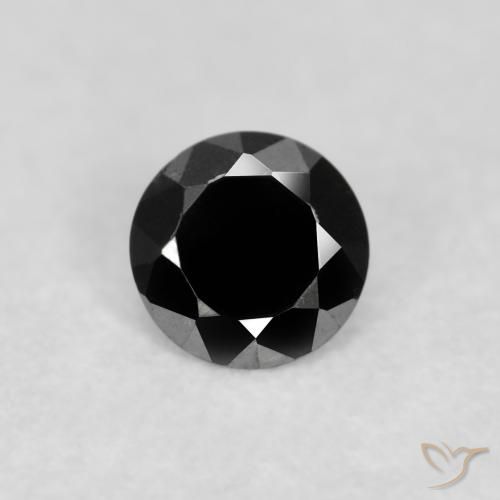 0.10ct Natural Negro Diamante, Redondo, Opaco