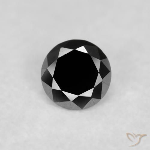 0.05ct Natural Negro Diamante, Redondo, Opaco