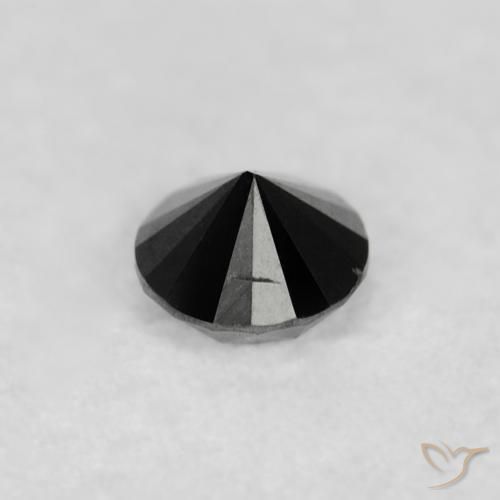 Diamante Negro natural de 0.05 ct, Redondo, Opaco