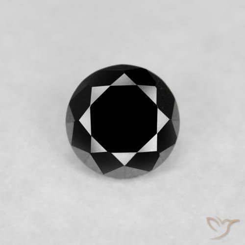 0.05ct Natural Negro Diamante, Redondo, Opaco