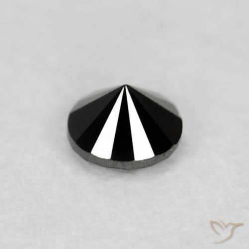 Diamante Negro natural de 0.05 ct, Redondo, Opaco