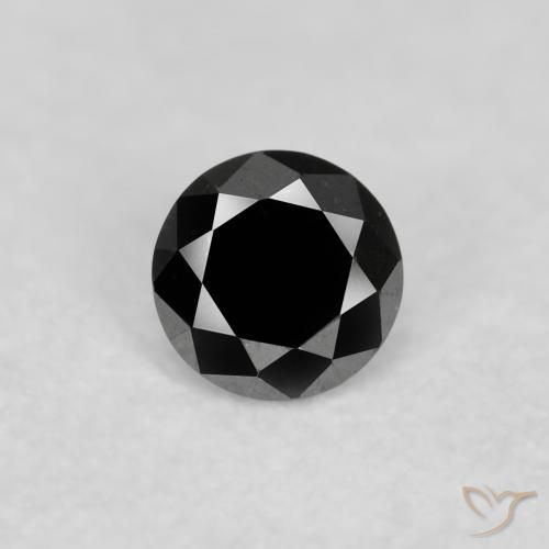0.06ct Natural Negro Diamante, Redondo, Opaco