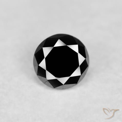 0.05ct Natural Negro Diamante, Redondo, Opaco