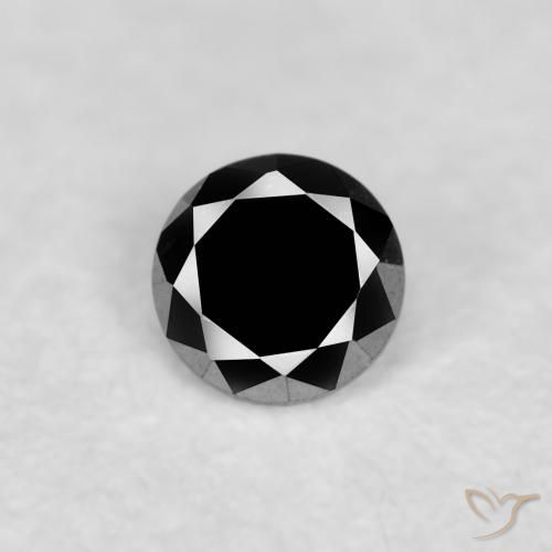 0.05ct Natural Negro Diamante, Redondo, Opaco