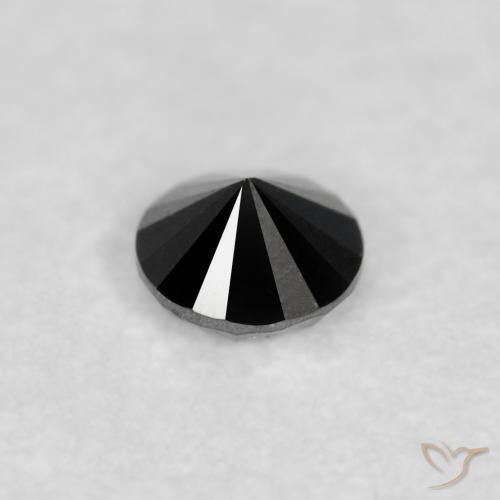 Diamante Negro natural de 0.05 ct, Redondo, Opaco