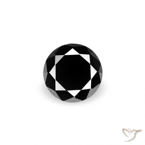0.07ct Natural Negro Diamante, Redondo, Opaco